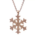 Charm Shining Sandblasted Winter Snow Shaped Pendent Jewelry Set  For Women